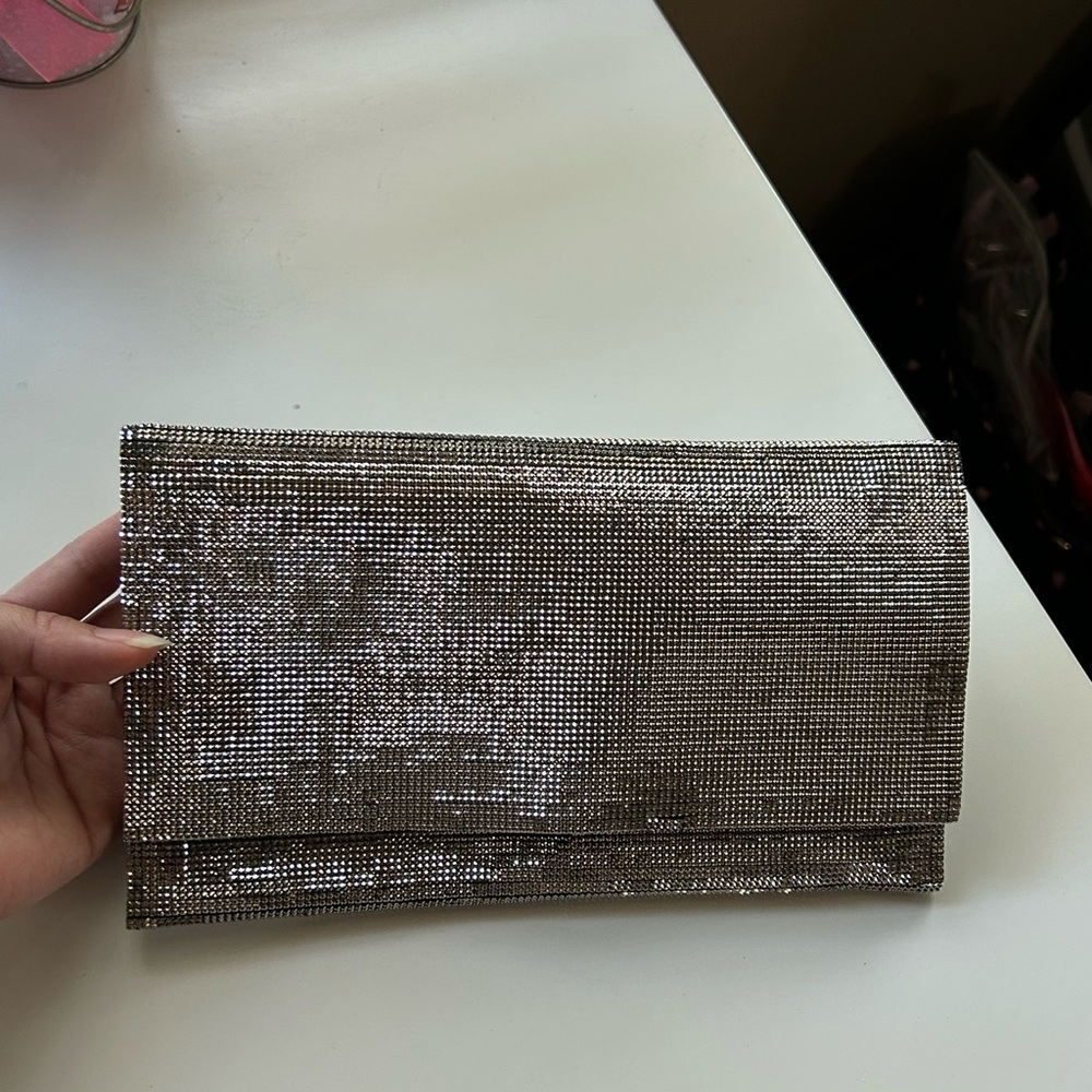 Silver Metallic Clutch